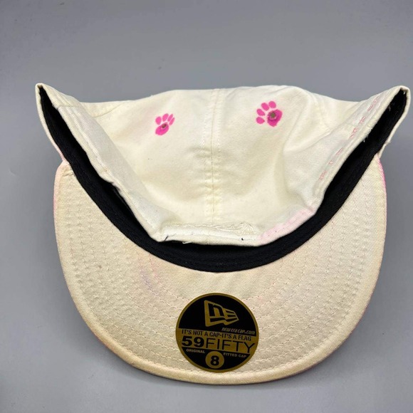 Vintage Atlanta Braves RIP Nascar Hat Men 8‎ Pink 59Fifty New Era MLB Fitted Cap - Picture 8 of 9